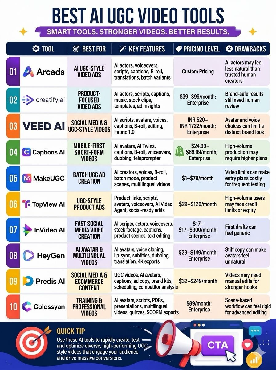 Best AI UGC Video Tools in 2026